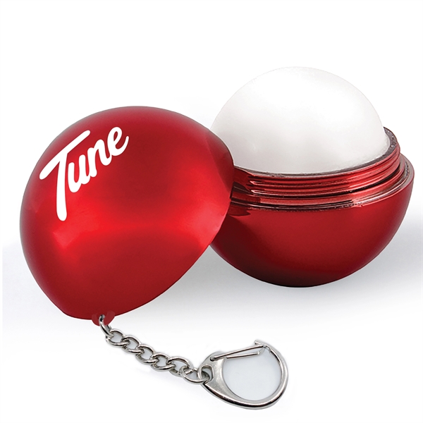 Round lip balm with metallic finish, vanilla scent and keychain attachment.... from ASI 90807 Tekweld
