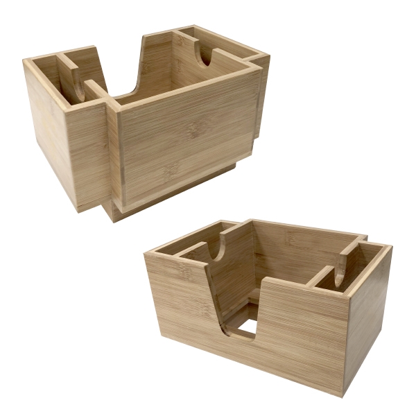 Wooden napkin holder with three compartments.... from ASI 62677 iline PROMO (The Innovative Line) / iline PROMO (The Innovative Line)
