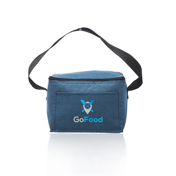 Insulated cooler lunch bag made from heathered fabric; includes zipper closing... from ASI 39552 BEL Promo