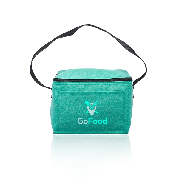 Insulated cooler lunch bag made from heathered fabric; includes zipper closing... from ASI 39552 BEL Promo