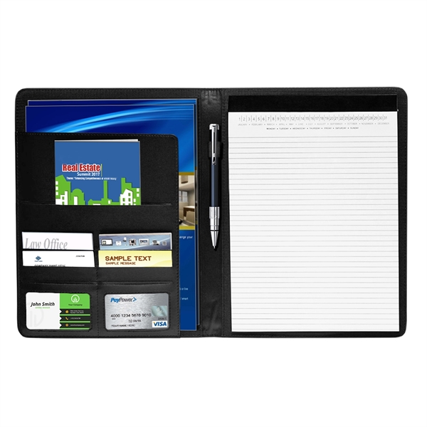Black simulated leather portfolio includes a large file pocket, 4 card... from ASI 73010 Natico Originals Inc