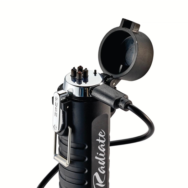 A waterproof, rechargeable, LED flashlight with a built-in electric lighter in... from ASI 46170 Compass Industries Inc