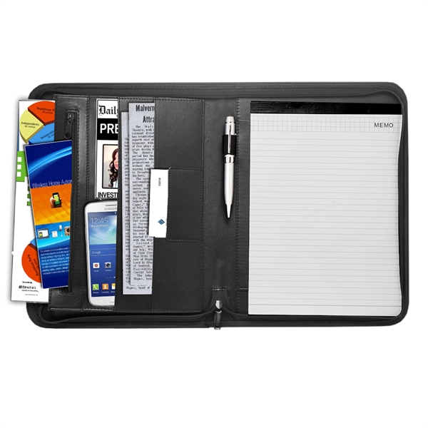 This portfolio is designed with a stylishly stitched, black PU leather... from ASI 73010 Natico Originals Inc