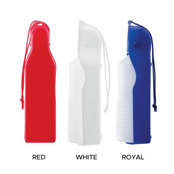 BPA-Free handy, portable travel pet water bowl--holds 500 ml; 1-color screen... from ASI 92980 WOV-IN® / Promopet