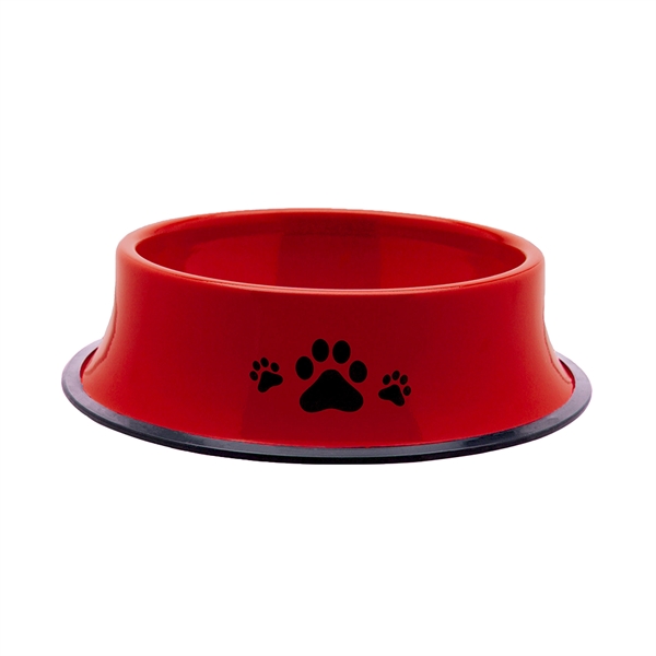 Galvanized stainless steel pet bowl w/ non-skid ring on base. 4... from ASI 92980 WOV-IN® / Promopet