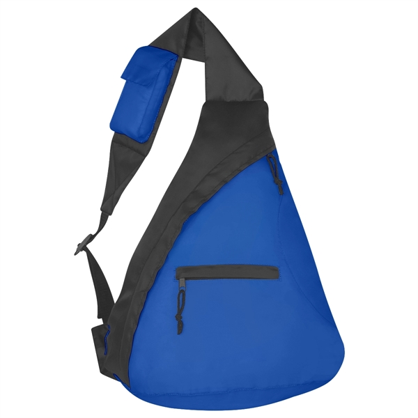 Sling backpack made of 210 denier polyester with front zippered pocket.... from ASI 61125 Hit Promotional Products / Hit®
