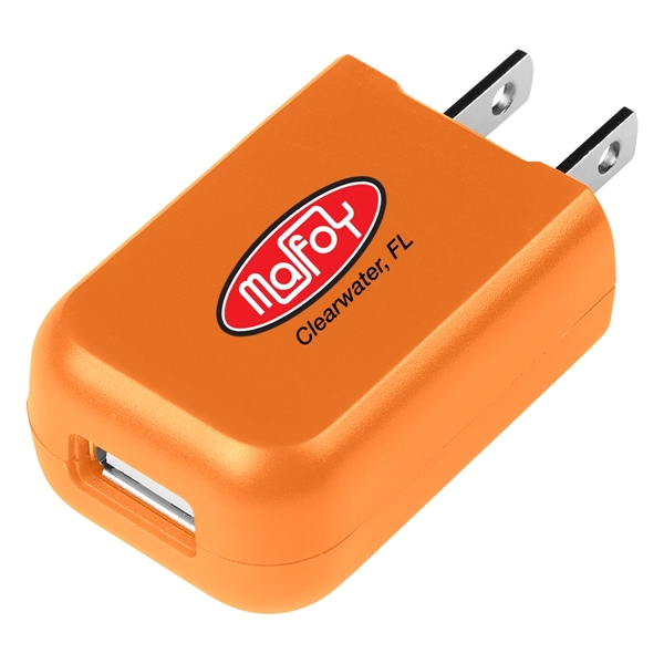 Rectangular UL Listed USB A/C Adapter charges fast and efficiently at... from ASI 61125 Hit Promotional Products / Hit®