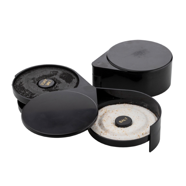 Black plastic three-section swing out cocktail glass rimmer.... from ASI 62677 iline PROMO (The Innovative Line)