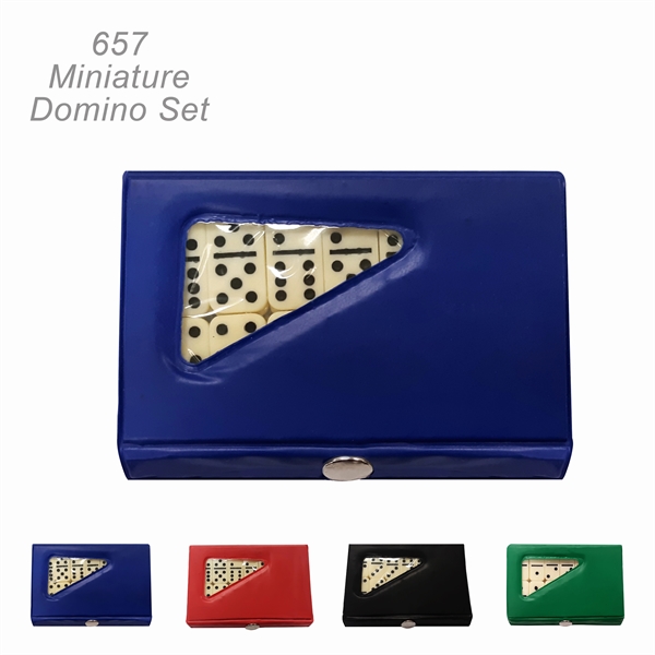 Compact travel domino game, set of double six dominoes in case... from ASI 45100 Chulani Promotional Products, Inc / Competitive Edge Innovations/Chulani