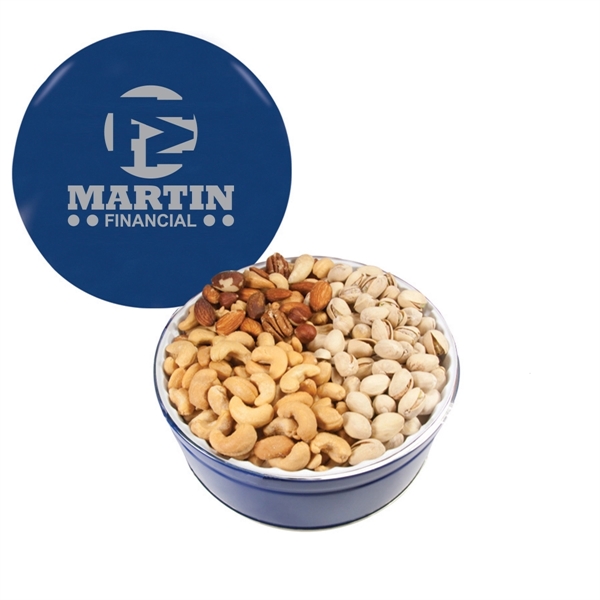 Tin filled with multiple filler options of good gift snacks and... from ASI 61125 Hit Promotional Products