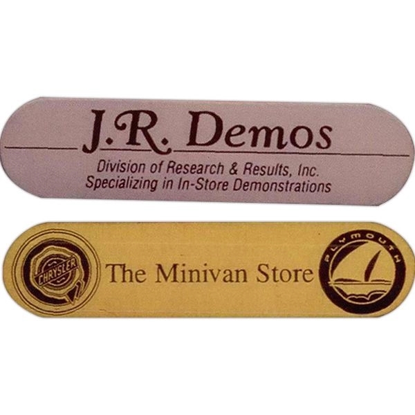 Oblong shaped Aluminum or Brass Badge (3" x .75" ) with... from ASI 41080 Nelson Boone Co Inc / Alumaline® & Brass