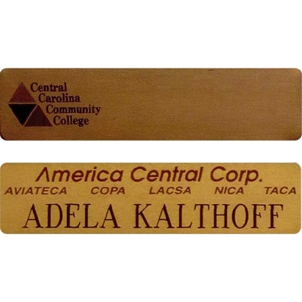 Rectangular Aluminum or Brass Badge (3" x .75" ) with slightly... from ASI 41080 Nelson Boone Co Inc / Alumaline® & Brass