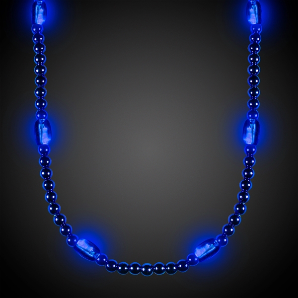 LED beaded necklaces with several light modes; offered in three colors.... from ASI 42016 Brighter Promotions Inc