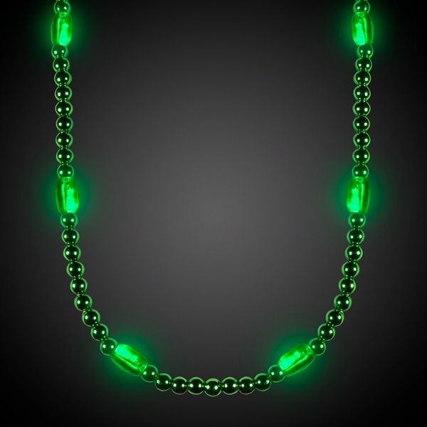 LED beaded necklaces with several light modes; offered in three colors.... from ASI 42016 Brighter Promotions Inc