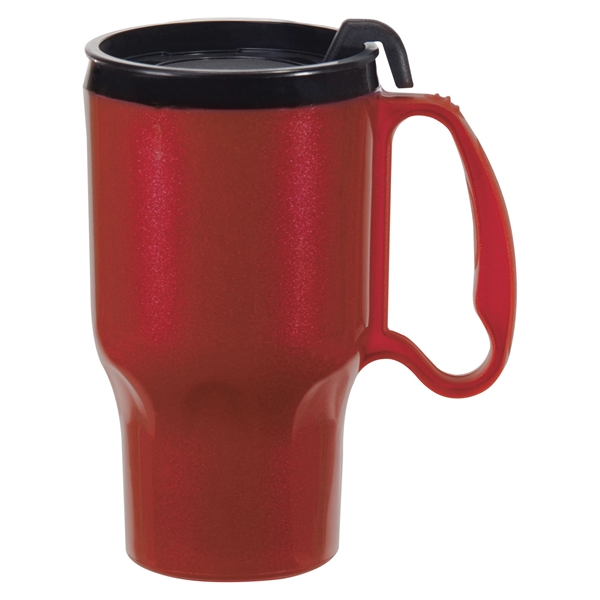 16oz. double-wall insulated polypropylene Roadster Mug. Includes spill-resistant, snap-on lid with... from ASI 73871 Next Promotions LLC