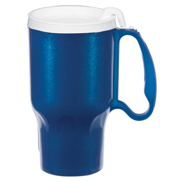 16oz. double-wall insulated polypropylene Roadster Mug. Includes spill-resistant, snap-on lid with... from ASI 73871 Next Promotions LLC