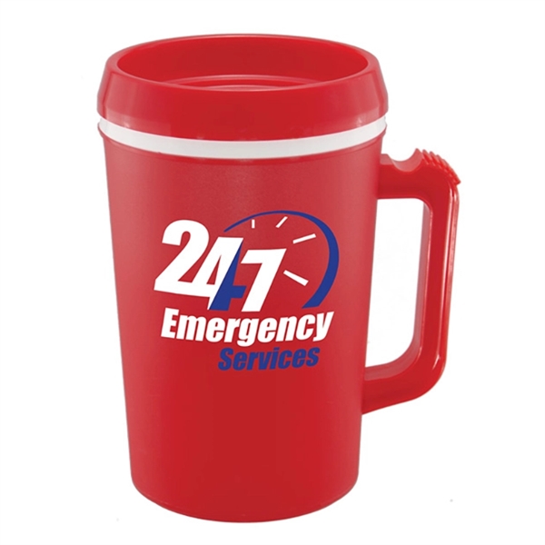 34oz. double-wall insulated polypropylene IM34 Mug. Includes snap-on, drink-thru lid. Top-rack... from ASI 73871 Next Promotions LLC