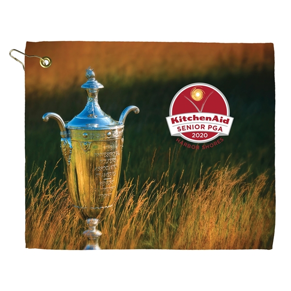 15" x 18" subli-plush velour golf towel with upper left hook... from ASI 90913 Terry Town