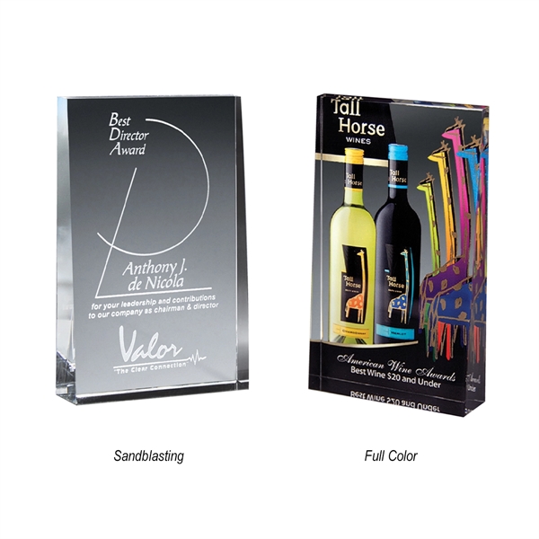 Small wedge award made of clear crystal and measuring 3" x... from ASI 61125 Hit Promotional Products / Hit®