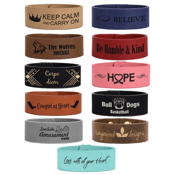 9.5" x 1" x 0.094" leatherette bracelet and wristband.... from ASI 92531 Unique Custom Products / UCP