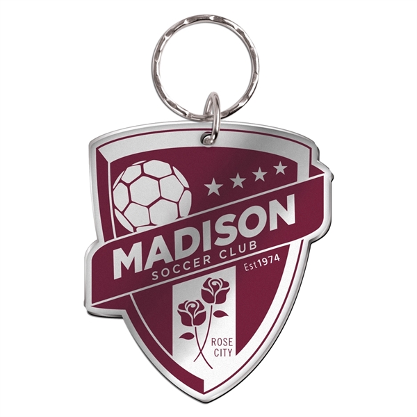 Metallic key ring made of acrylic in a custom shape in... from ASI 66390 LarLu