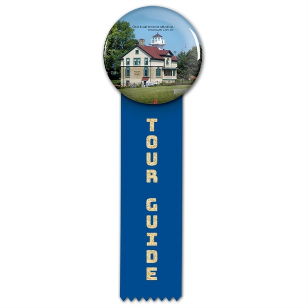 Button with a full-color imprint featuring a hot stamped ribbon.... from ASI 66390 LarLu