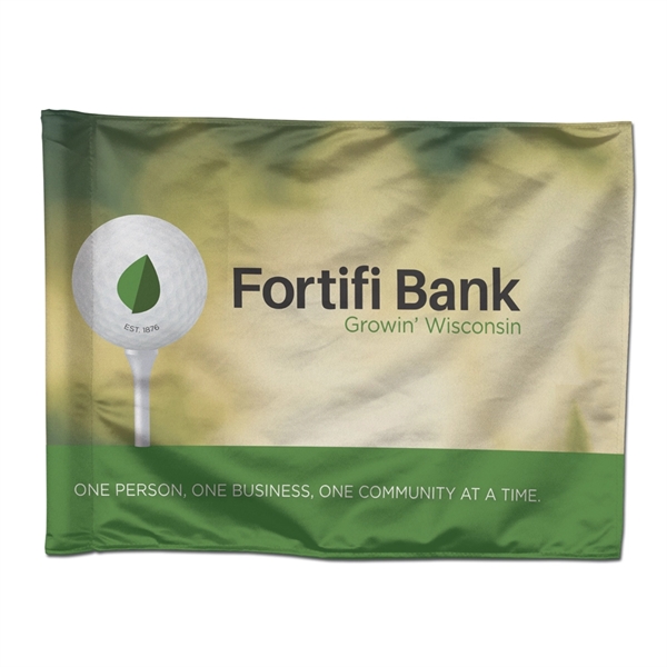 One-sided rectangular golf flag made of polyester and measuring 14" H... from ASI 66390 LarLu