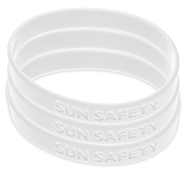 Silicone bracelet. Adult and child sizes. Available glow in the dark,... from ASI 34345 Ad Bands Plus / Ad-Bands Alliance Rubber