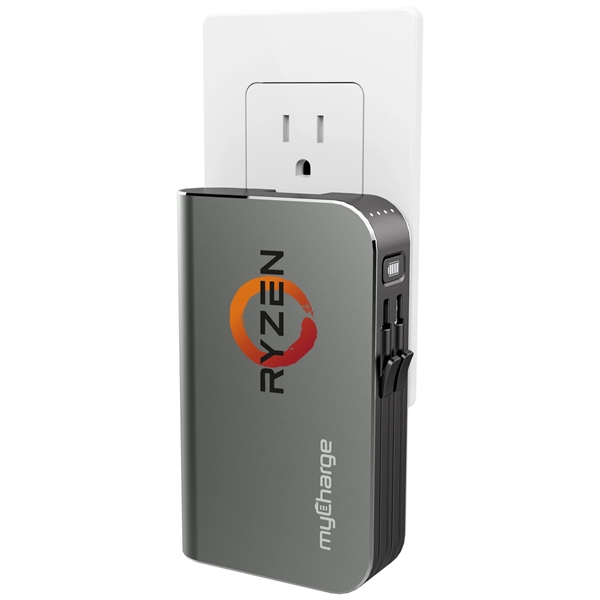 10050mAh portable charger with an integrated iPhone (Apple® Lightning™) cable, an... from ASI 61005 Hirsch Gift Inc