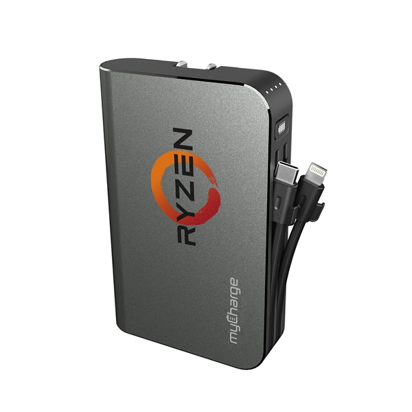 10050mAh portable charger with an integrated iPhone (Apple® Lightning™) cable, an... from ASI 61005 Hirsch Gift Inc