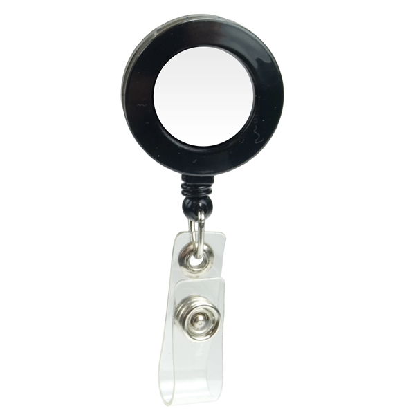 1 3/8" round badge holder with retractable 30" cord, slide-on clip... from ASI 43051 CPS / Keystone CPS CPS/Keystone