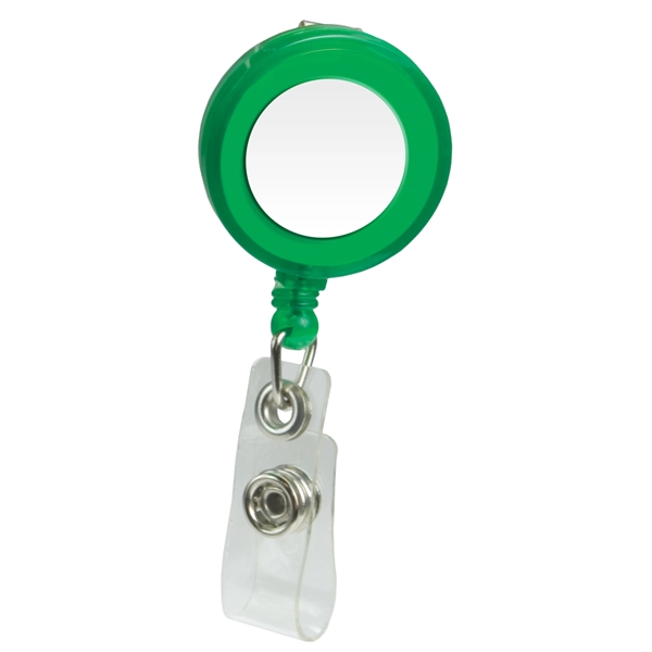 1 3/8" round badge holder with retractable 30" cord, slide-on clip... from ASI 43051 CPS / Keystone CPS CPS/Keystone