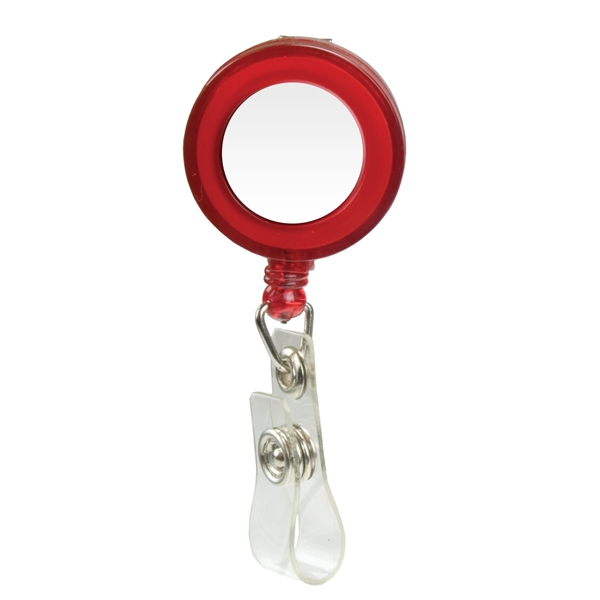 1 3/8" round badge holder with retractable 30" cord, slide-on clip... from ASI 43051 CPS / Keystone CPS CPS/Keystone