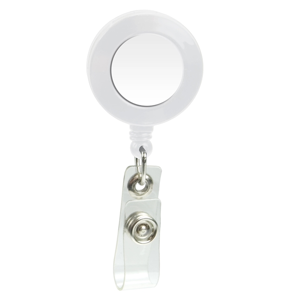 1 3/8" round badge holder with retractable 30" cord, slide-on clip... from ASI 43051 CPS / Keystone CPS CPS/Keystone