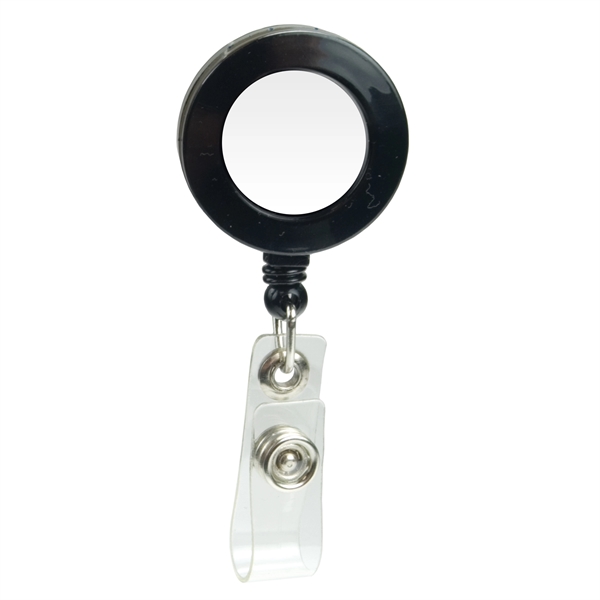 1 3/8" round badge holder with retractable 30" cord, alligator clip... from ASI 43051 CPS / Keystone CPS CPS/Keystone