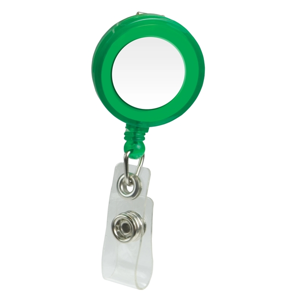1 3/8" round badge holder with retractable 30" cord, alligator clip... from ASI 43051 CPS / Keystone CPS CPS/Keystone