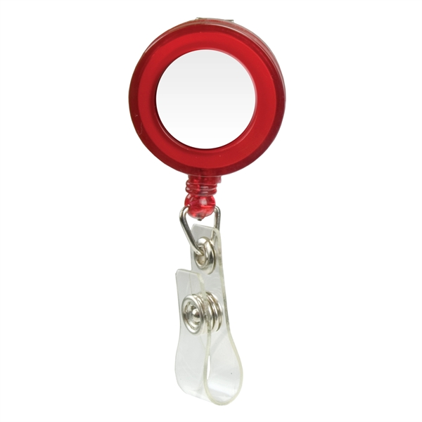 1 3/8" round badge holder with retractable 30" cord, alligator clip... from ASI 43051 CPS / Keystone CPS CPS/Keystone