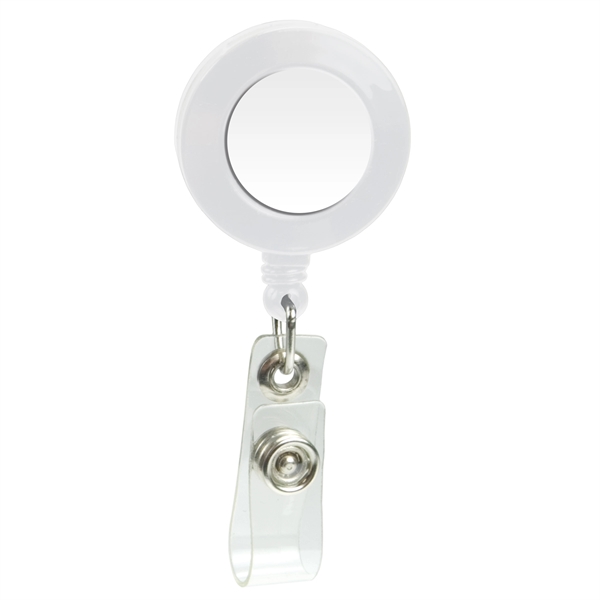 1 3/8" round badge holder with retractable 30" cord, alligator clip... from ASI 43051 CPS / Keystone CPS CPS/Keystone