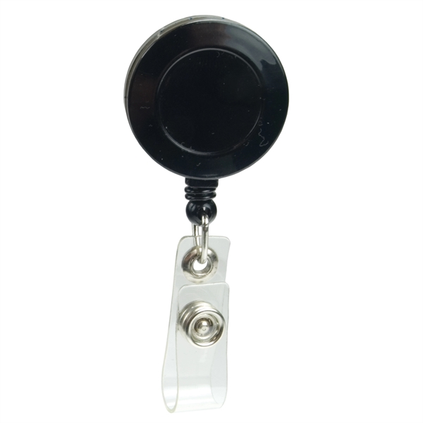 1 3/8" round badge holder with retractable 30" cord, slide-on clip... from ASI 43051 CPS / Keystone CPS CPS/Keystone