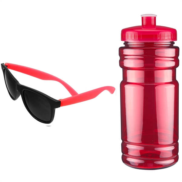 Gift set that includes black-rimmed sunglasses placed inside a 20 oz.... from ASI 43051 CPS / Keystone CPS CPS/Keystone
