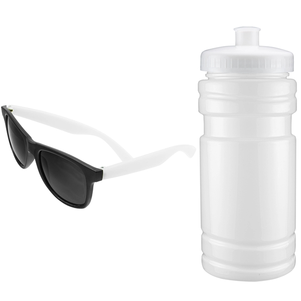 Gift set that includes black-rimmed sunglasses placed inside a 20 oz.... from ASI 43051 CPS / Keystone CPS CPS/Keystone