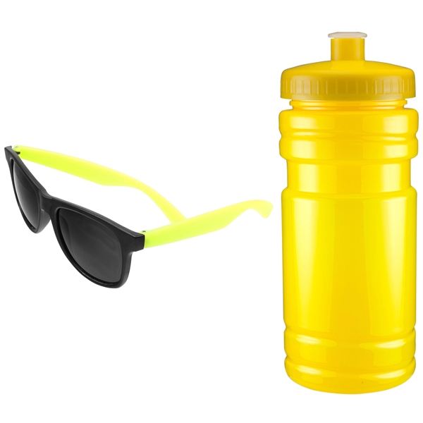 Gift set that includes black-rimmed sunglasses placed inside a 20 oz.... from ASI 43051 CPS / Keystone CPS CPS/Keystone