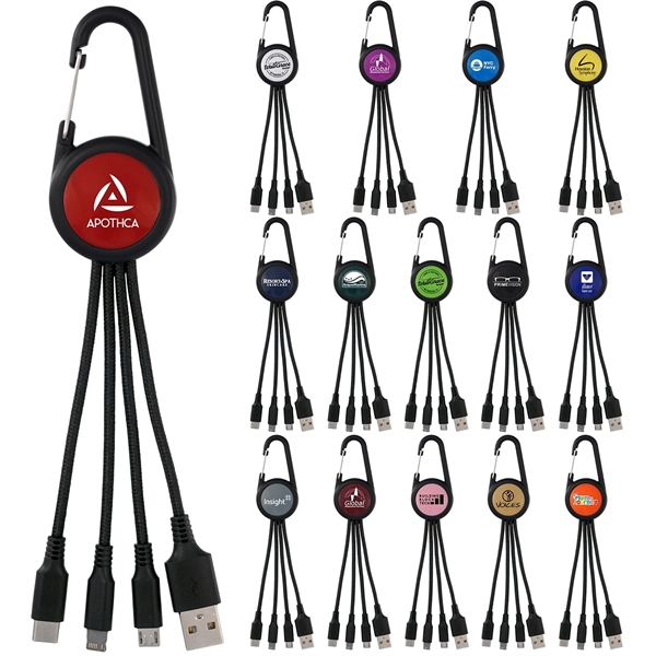COLORFUL 3-IN-1 CARABINER CHARGING CABLE... from ASI 30208 A P Specialties / AP Specialties