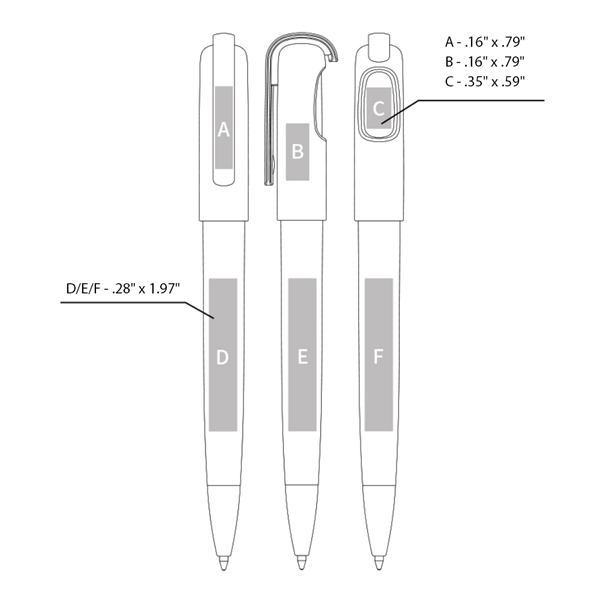 5.79" x .46" plunger-action ballpoint plastic pen with white barrel and... from ASI 37218 Athena Promo (tm)