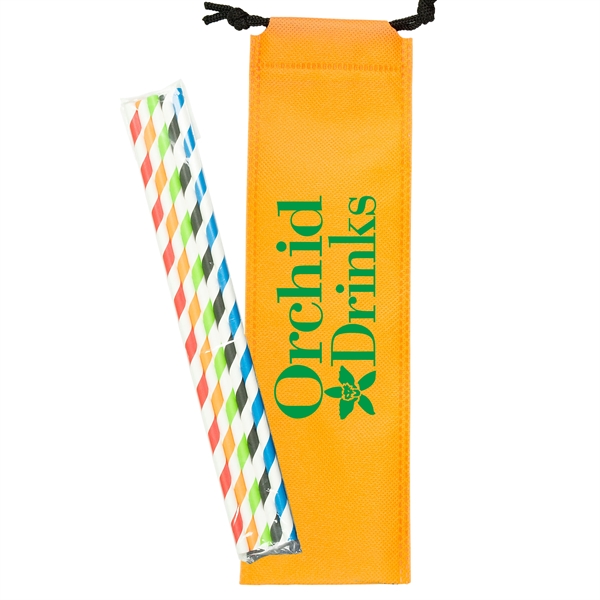 5 assorted color paper straws in a non-woven 80gsm bag.... from ASI 43051 CPS / Keystone CPS CPS/Keystone