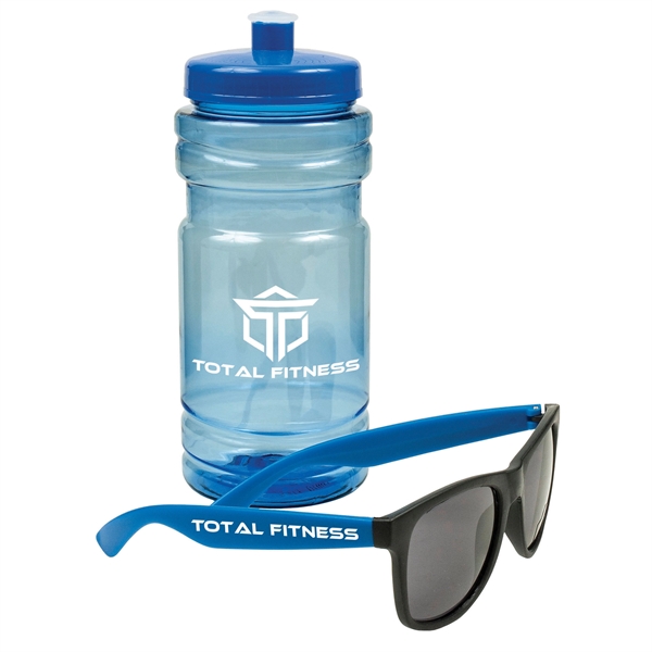 Gift set that includes black-rimmed sunglasses placed inside a 20 oz.... from ASI 43051 CPS / Keystone CPS CPS/Keystone