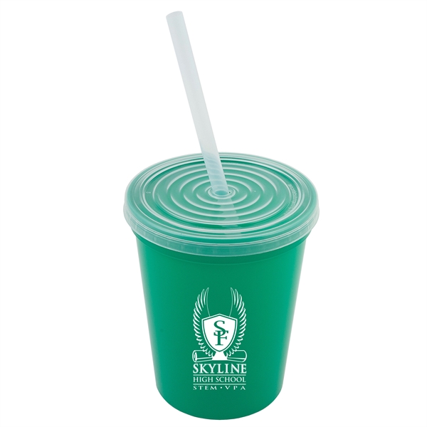 Stadium cup with lid and straw made with polypropylene, 16 or... from ASI 43051 CPS / Keystone CPS CPS/Keystone