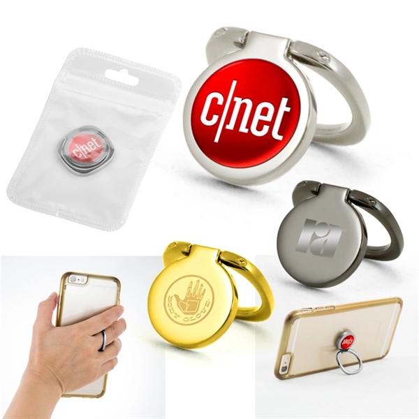 Adhesive zinc alloy phone ring that doubles as a stand and... from ASI 88060 Snugz/USA Inc / Sweda®