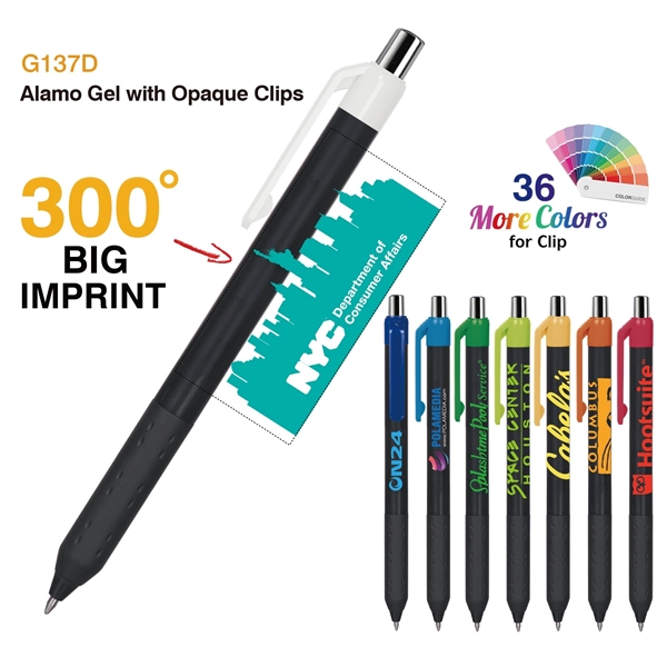 Alamo™ retractable style pen with gel ink and an extra-large 300-degree... from ASI 82498 RiteLine LLC