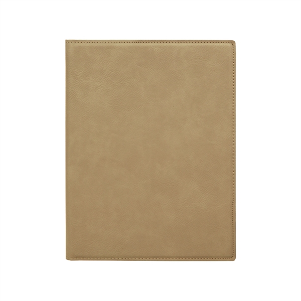7" x 9" light brown PU leatherette portfolio with writing pad,... from ASI 74601 Calico
